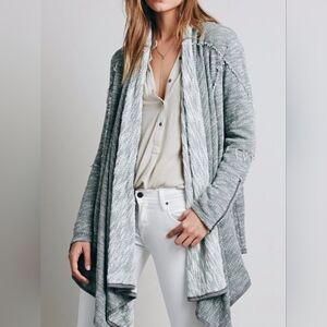 Free People In The Loop Open Front Asymetrical Grey Women's Cardigan, Size S